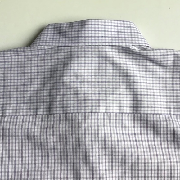 ETON  nice lilac colour checkered dress cotton shirt Sz 16 made in Romania  🇷🇴 - Picture 3 of 10